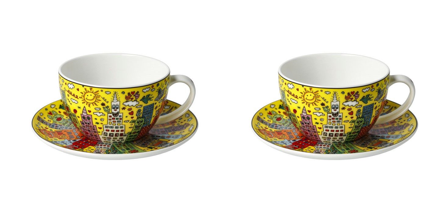 Goebel Tasse James Rizzi, Porzellan, Farbe: Mehrfarbig, Motiv: Pop-Art / Stadt