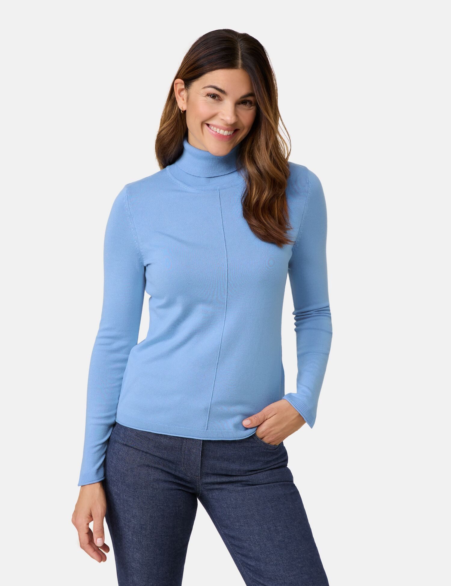 GERRY WEBER Sweatshirt Softer Rollkragenpullover mit Armschlitzen