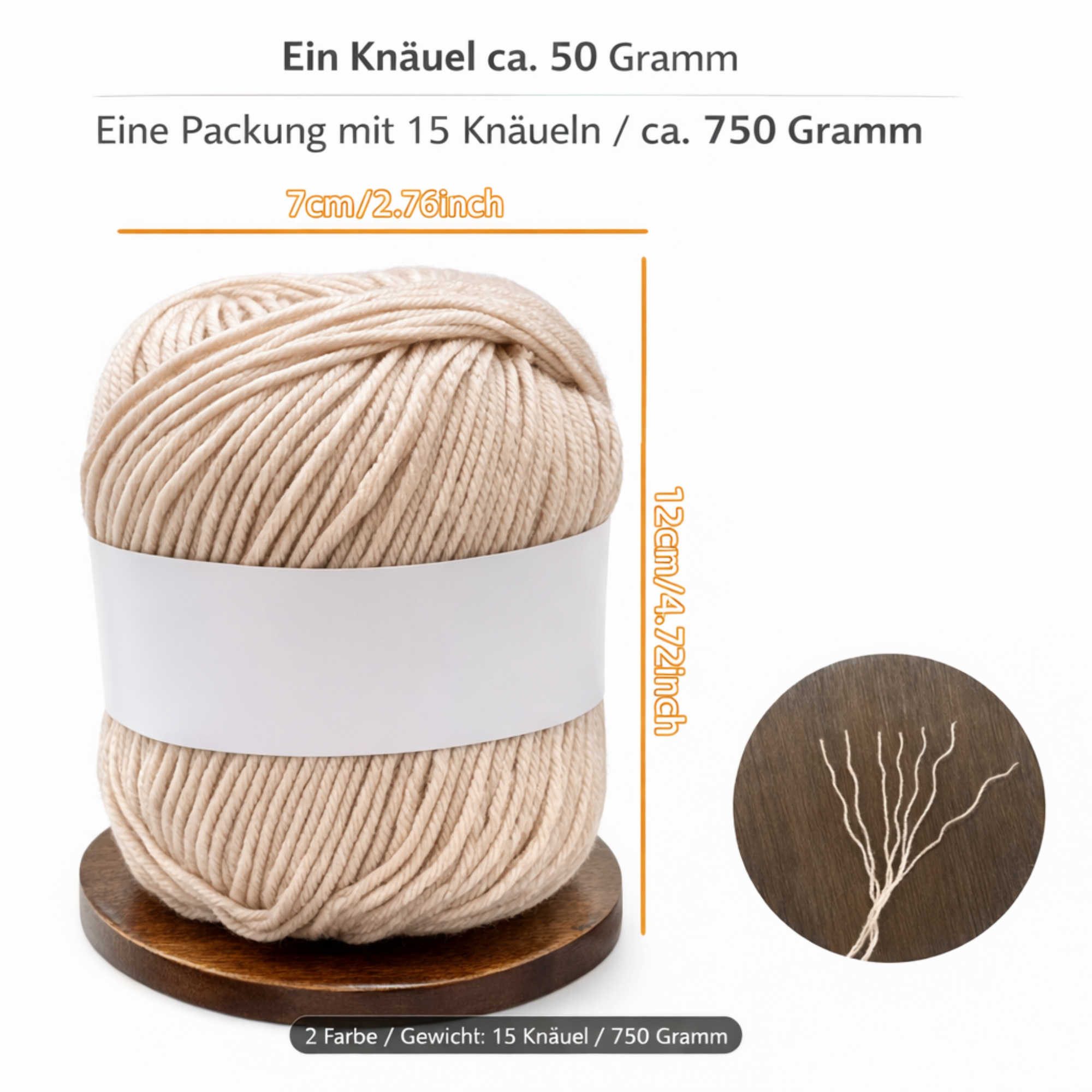 INDIGOS UG 15 Stück 750g Garn Seide-Kaschmir-Wollgarn für Handstricken & Häkeln Häkelwolle, Seiden-Kaschmir-Wollgarn