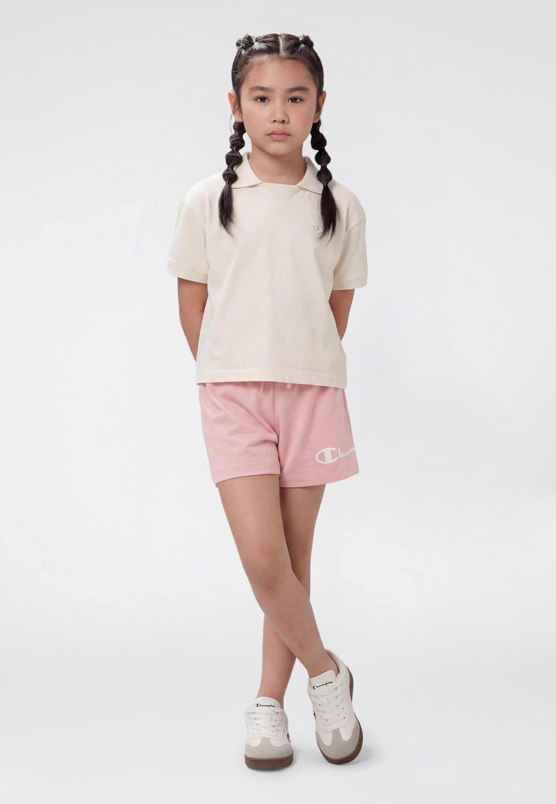 Champion Sweatshorts BASIC Shorts Large Logo für Kinder, aus Baumwolle, bequeme Passform