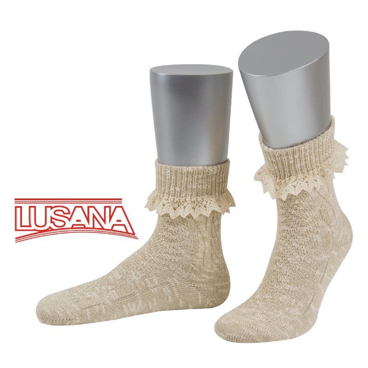 Lusana Trachtensocken kurz, mit Spitze günstig online kaufen