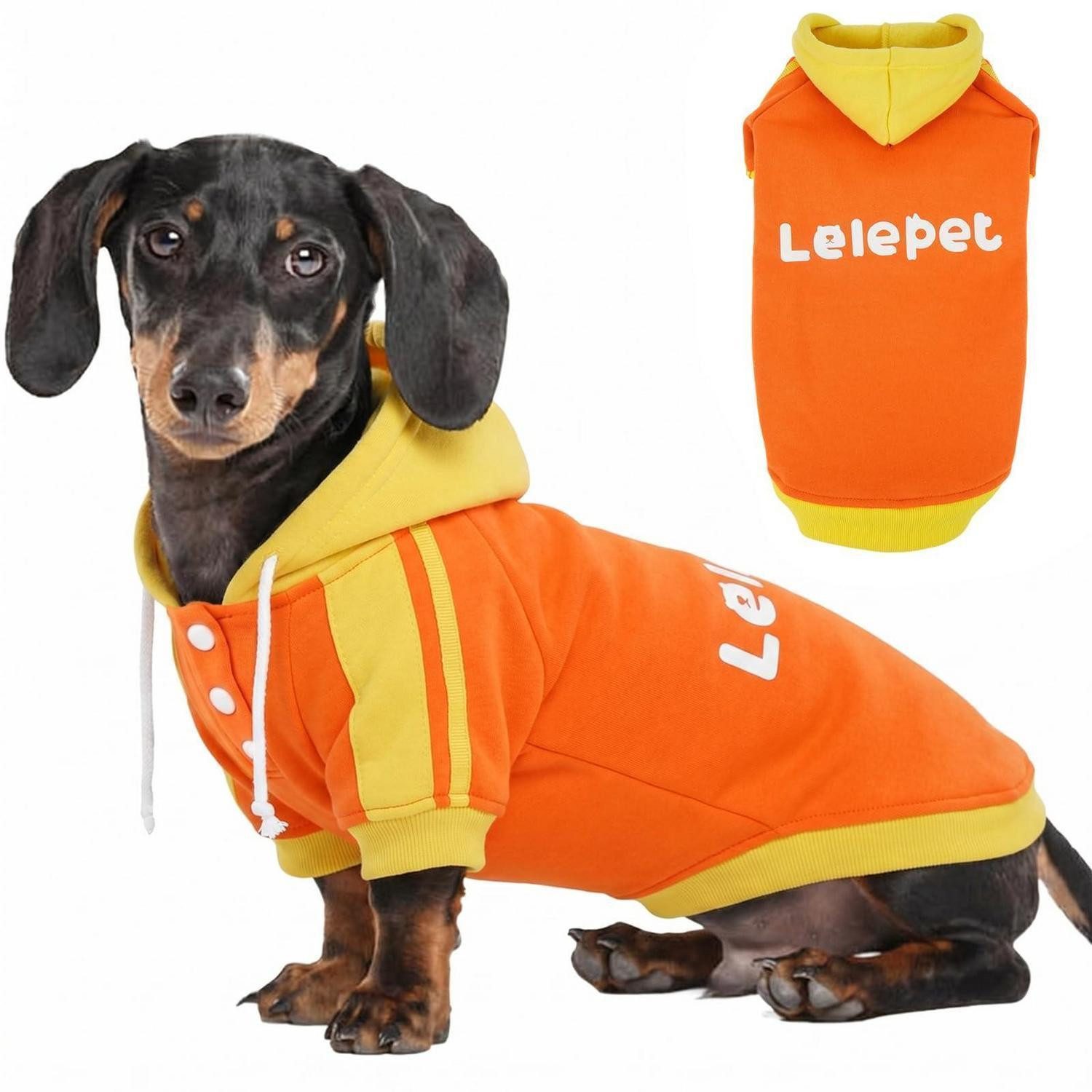 LuxusKollektion Hundepullover Dackel Hoodie Orange XS