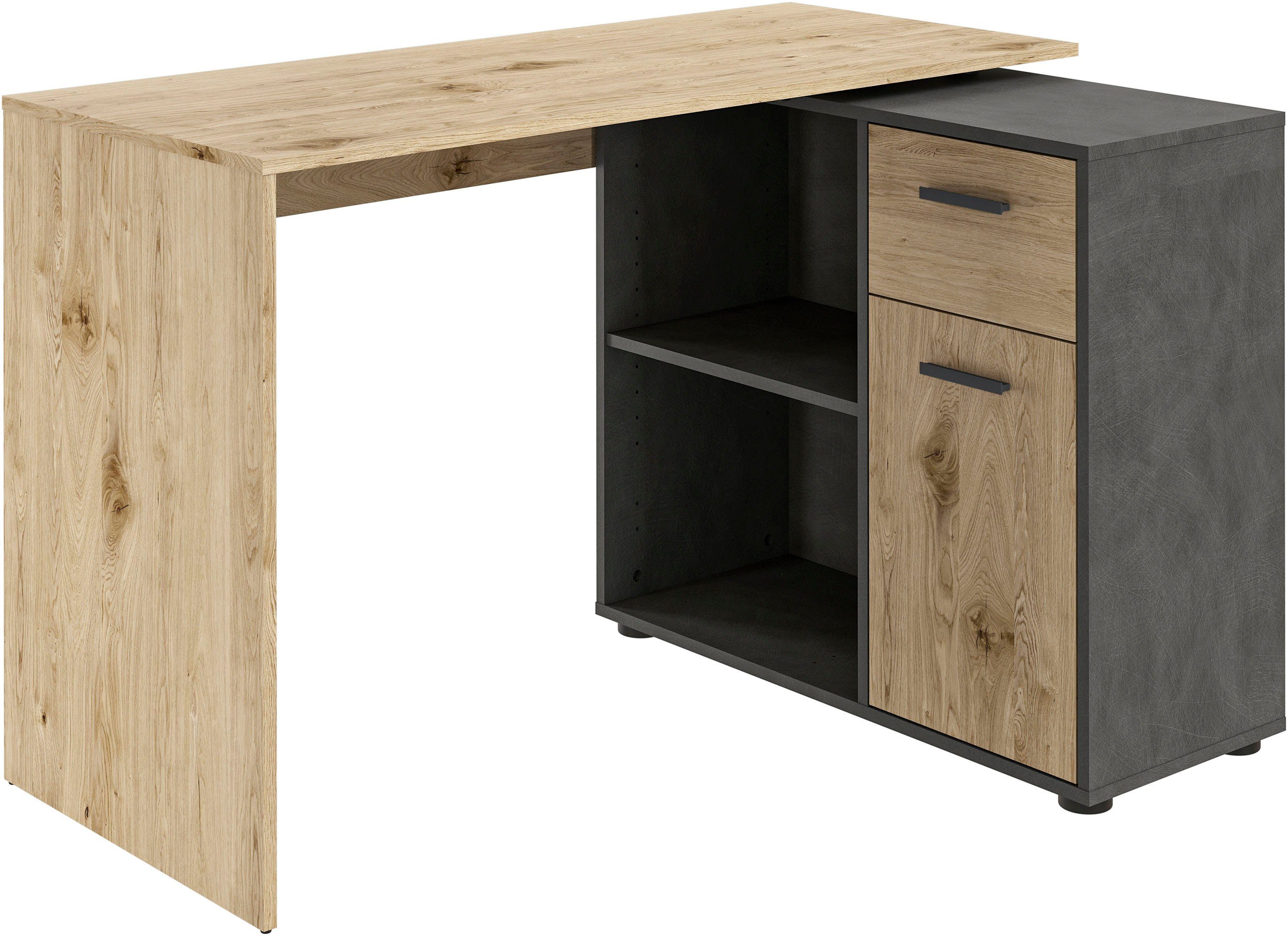 FMD Eckschreibtisch AUGSBURG, Schreibtisch/ Sideboard m. Stauraum, beids. m günstig online kaufen