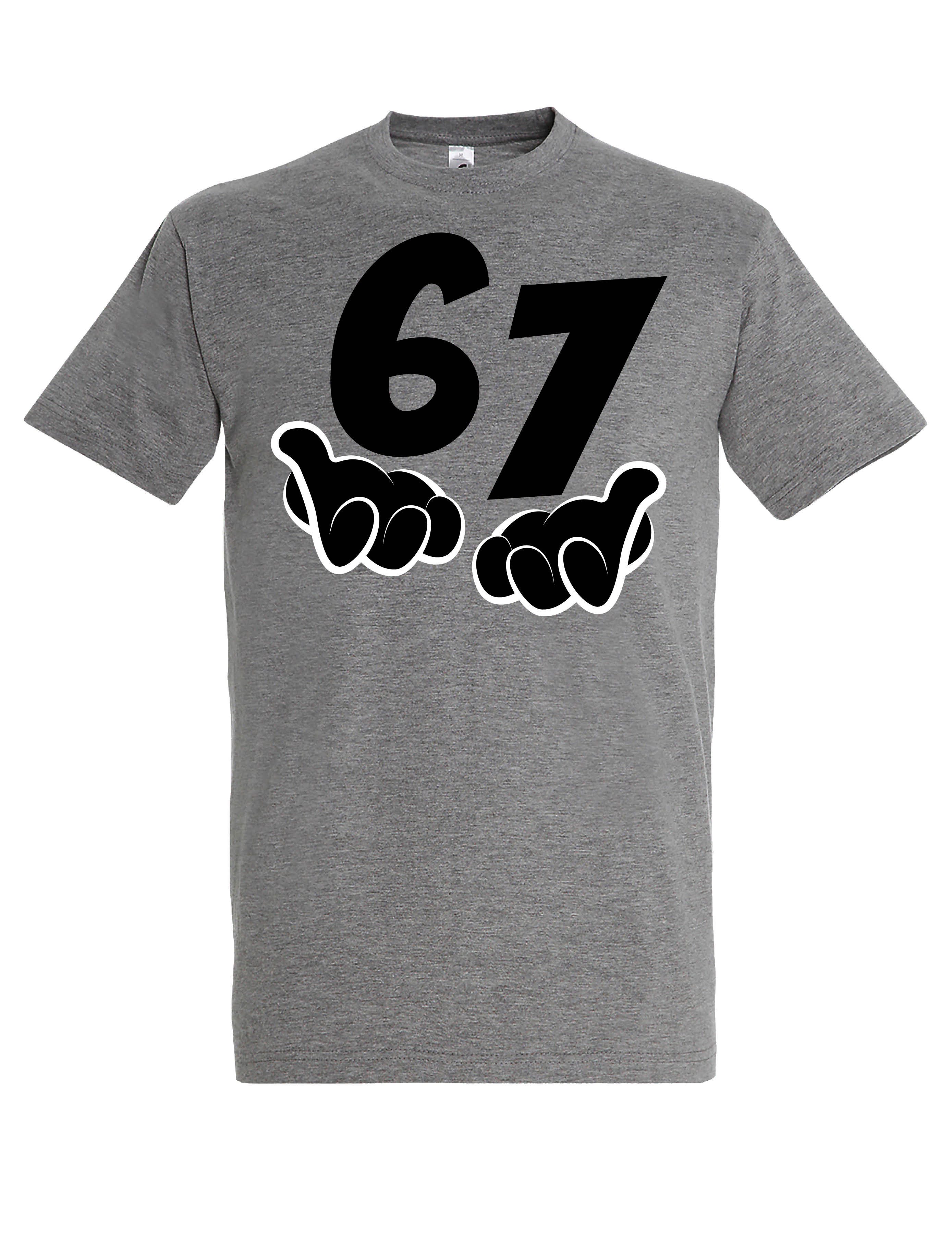 Youth Designz Print-Shirt Herren T-Shirt "67" lustig Fun-Print Statement Geschenk Trend mit witzigen und humorvollen Aufdruck als Geschenk für Männer