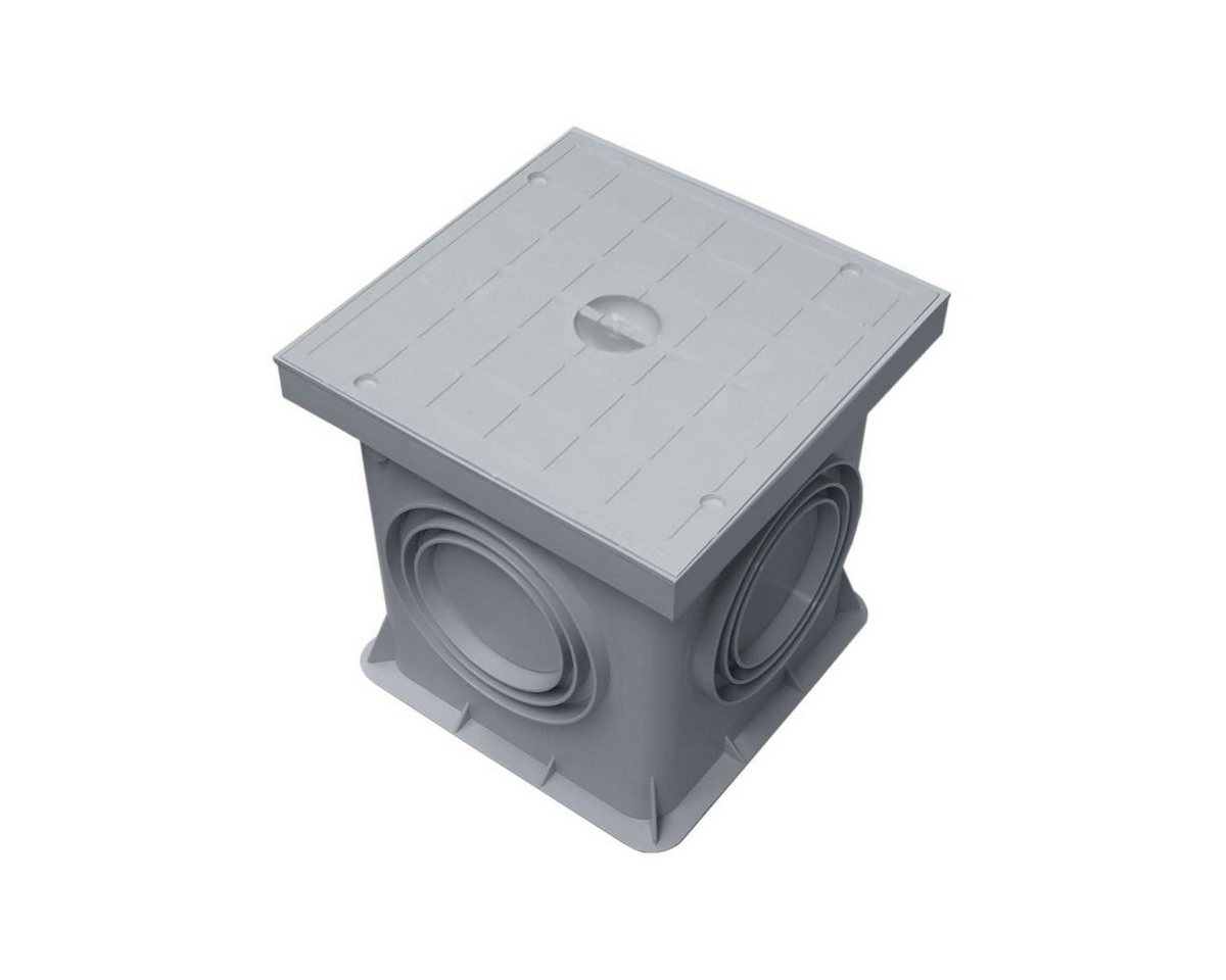 Thumbnail - Marley Deutschland GmbH Erdschacht 200x200mm Einlaufschacht + Schachtdeckel + Geruchsverschluss, 20x20x20 cm, 3-St., lau...