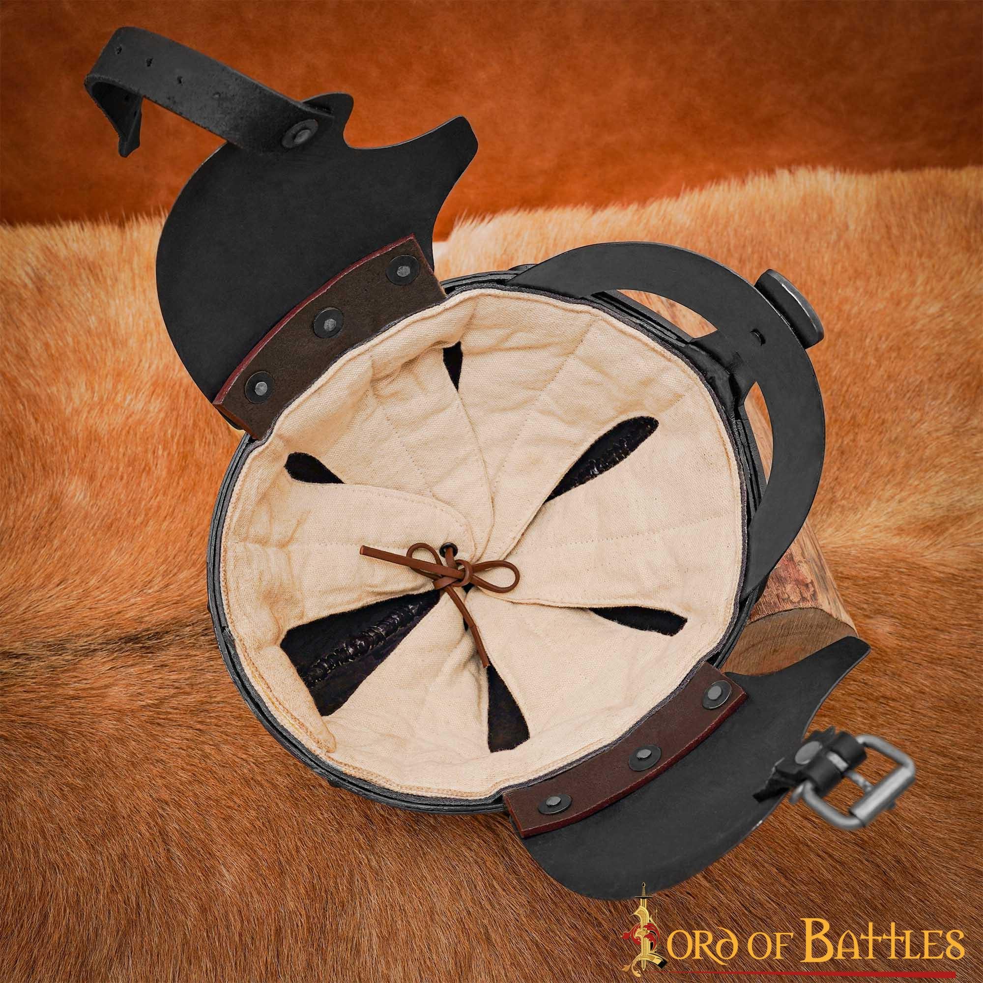 Lord Of Battles Wikinger-Kostüm Wikingerhelm Geschwärzt Gepolsterten Liner 16 Gauge (1,6 mm)