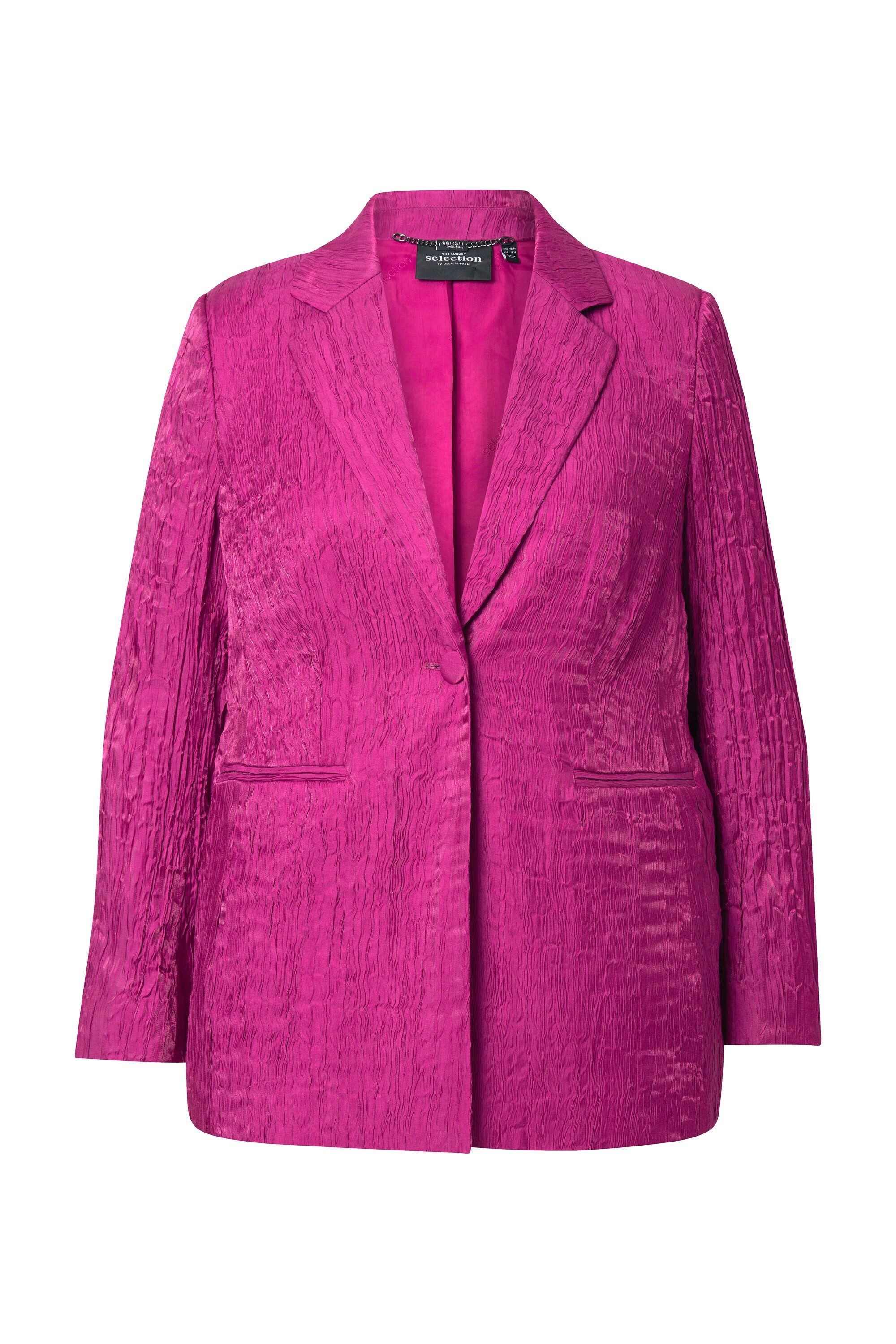 Ulla Popken Blusenblazer Crash-Blazer Struktur Reverskragen günstig online kaufen