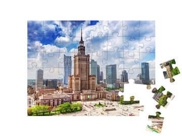 puzzleYOU Puzzle Palast der Kultur und Wissenschaft, Warschau, 48 Puzzleteile, puzzleYOU-Kollektionen Polen, Warschau