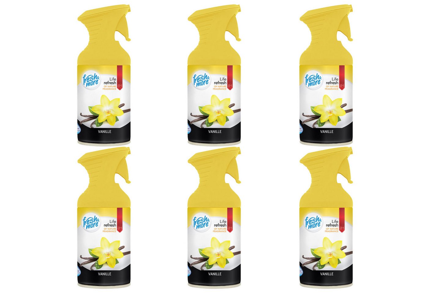 fresh & more Raumduft Spray Lufterfrischer (250ml, 6-St., 6er Pack), Raumerfrischer
