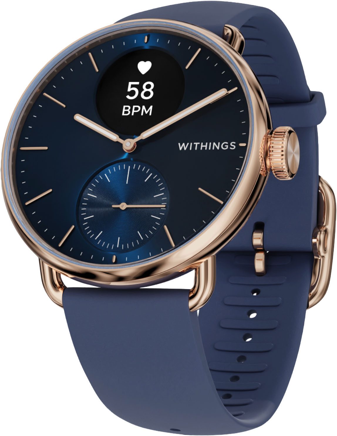 Withings ScanWatch 2 38mm, hybrid, Akku bis 35 Tage, 50 M Wasserdicht Smartwatch (HealthSense OS), Aktivitätstracking, Schlafüberwachung, Herzgesundheit, Temperatur uvm.