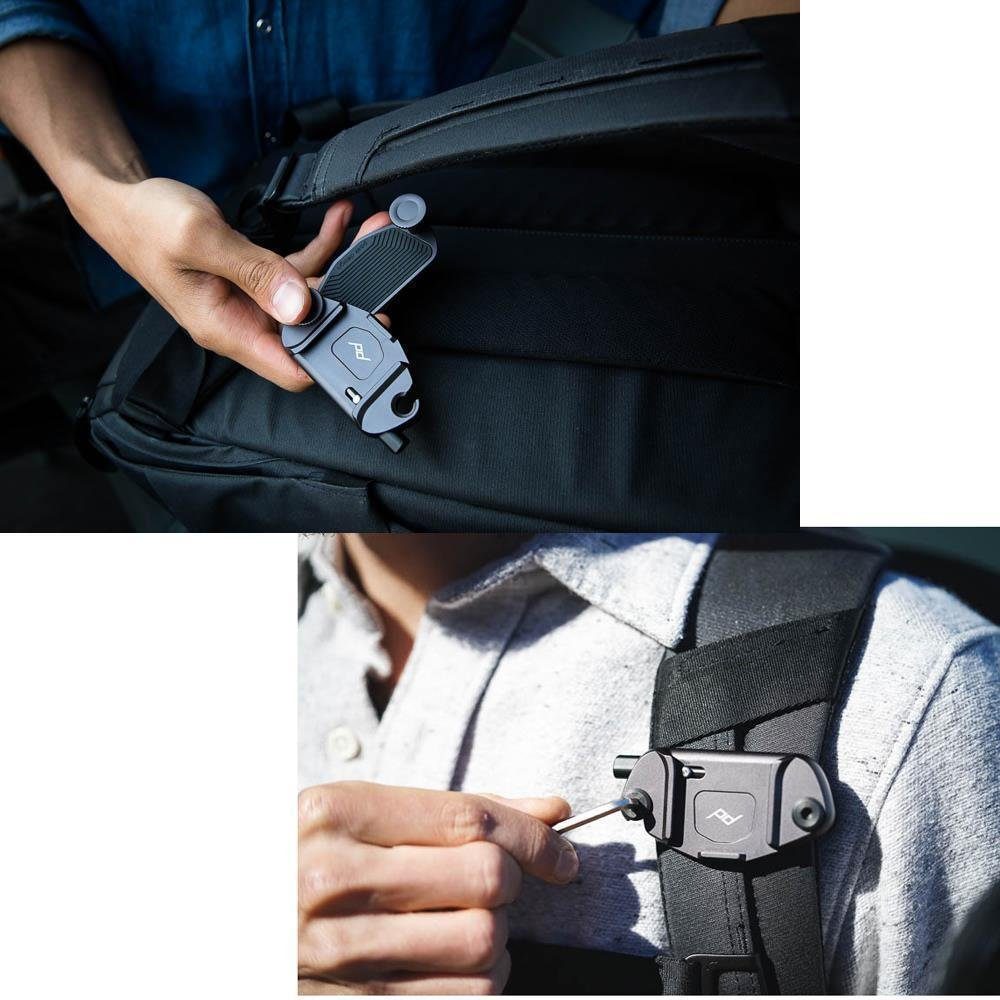 Peak Design Tragegurt Capture Clip v3 Clip mit ARCA Wechselplatte silber