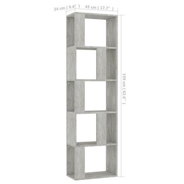 furnicato Bücherregal Bücherregal/Raumteiler Betongrau 45x24x159 cm Holzwerkstoff