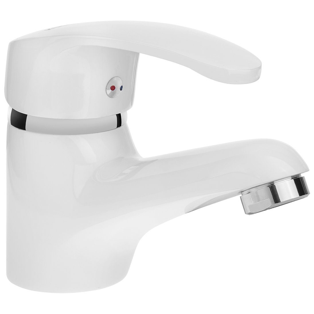 KOLMAN Waschtischarmatur Wasserhahn Kleine KAKADU Mischbatterie für Badezimmer in Weiß