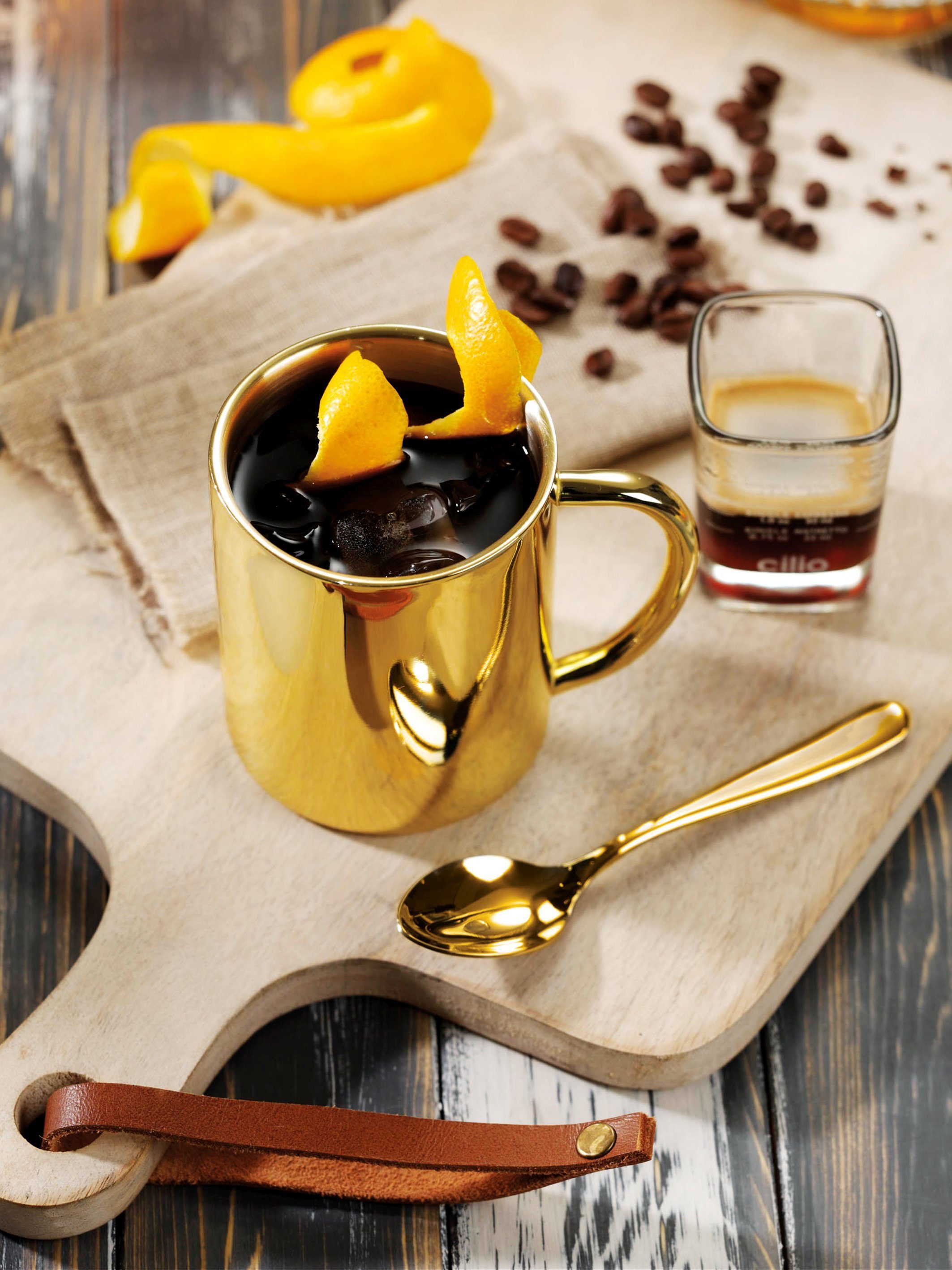 Cilio Tasse Kaffeebecher Cappuccino Kaffee Tasse Coffee Culture cilio STEEL ORO, Material: Edelstahl
