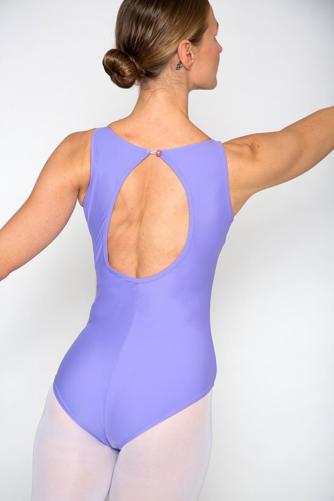 tanzmuster Body Damen Ballettanzug Birte mit Cut-out Rücken Klippverschluss im Nacken