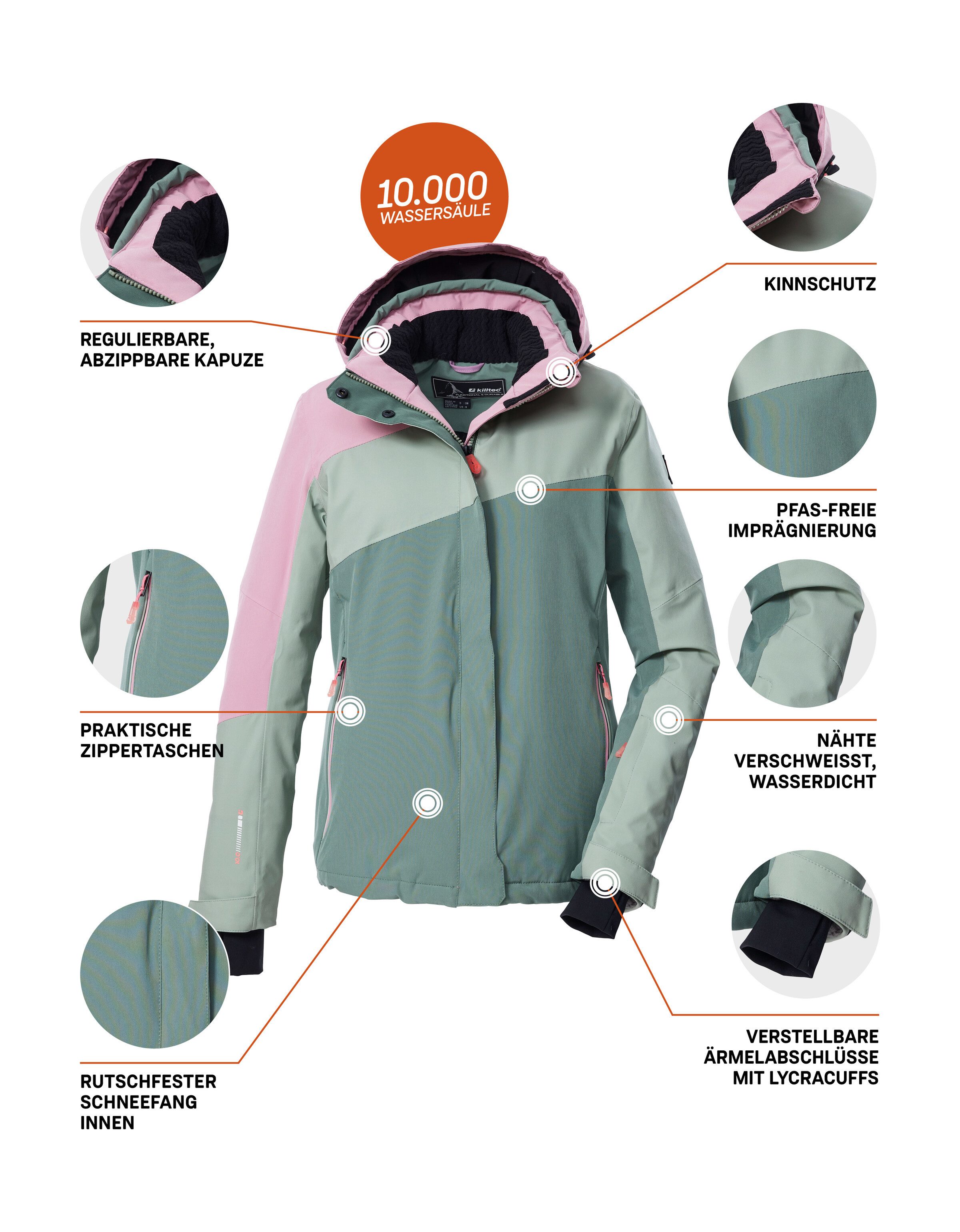 Killtec Skijacke KSW 26 WMN SKI JCKT Wind- und wasserdichte Skijacke, atmungsaktiv, viele Taschen