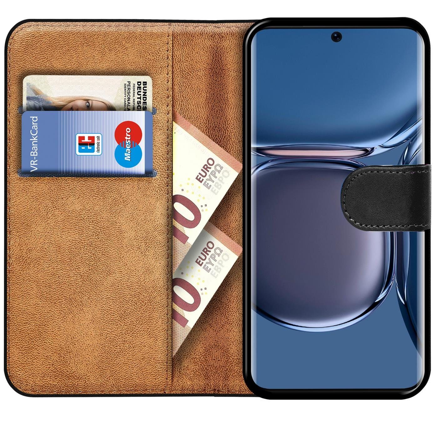 CoolGadget Handyhülle Wallet Klapp Tasche Book Case für Huawei P50 Pro 6,6 Zoll, Hülle Klapphülle Flip Cover Etui Schutzhülle