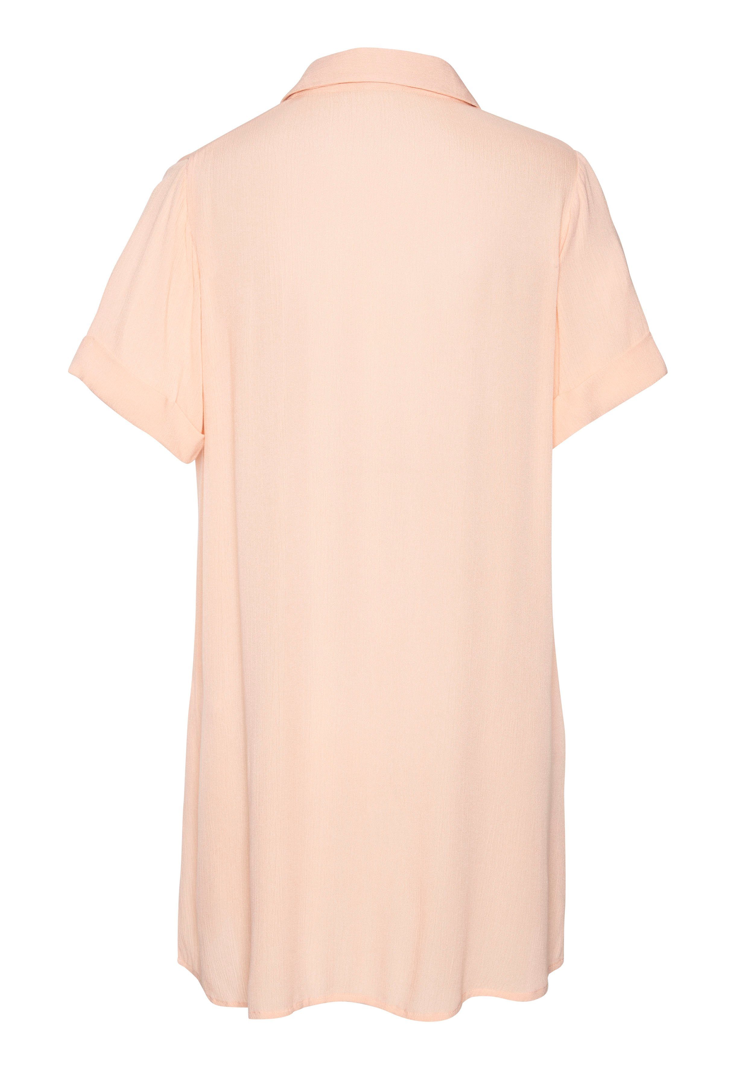 LASCANA Longbluse mit Knopfleiste, Kurzarmbluse, Blusenkleid, sommerlich