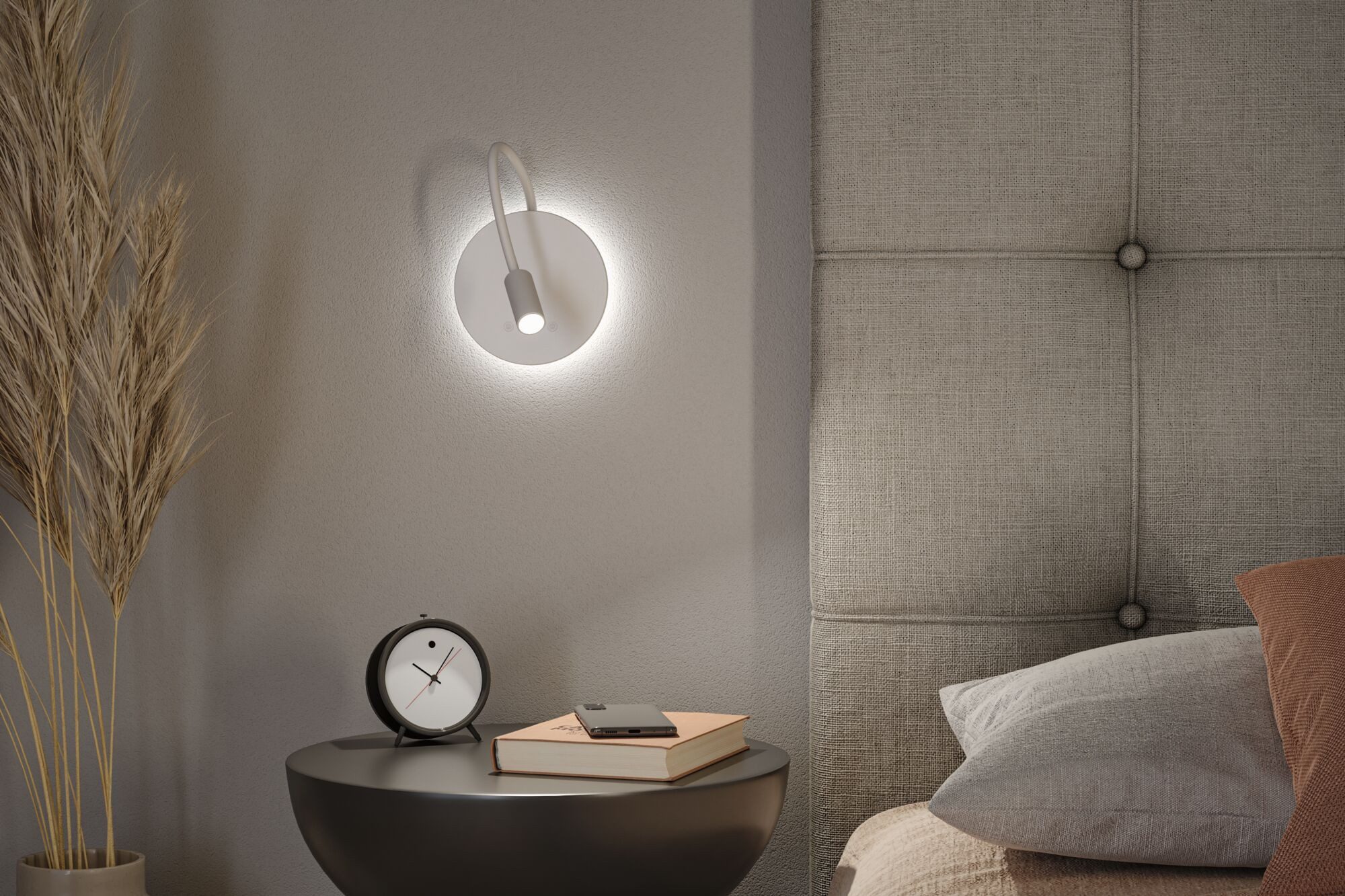 Paulmann LED Wandleuchte Miora 1,3W, Dimmer, Ein-/Ausschalter, Memoryfunktion, USB-Ladefunktion, LED fest integriert, Dimmbar