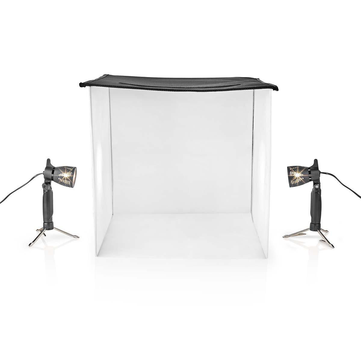 Nedis Fotostudio-Box SKT012WT, Schattenfreie Produktionsfotos und Objektfotos, Warmweiss, Faltbar, Tragetasche, für flexiblen Einsatz im Fotostudio