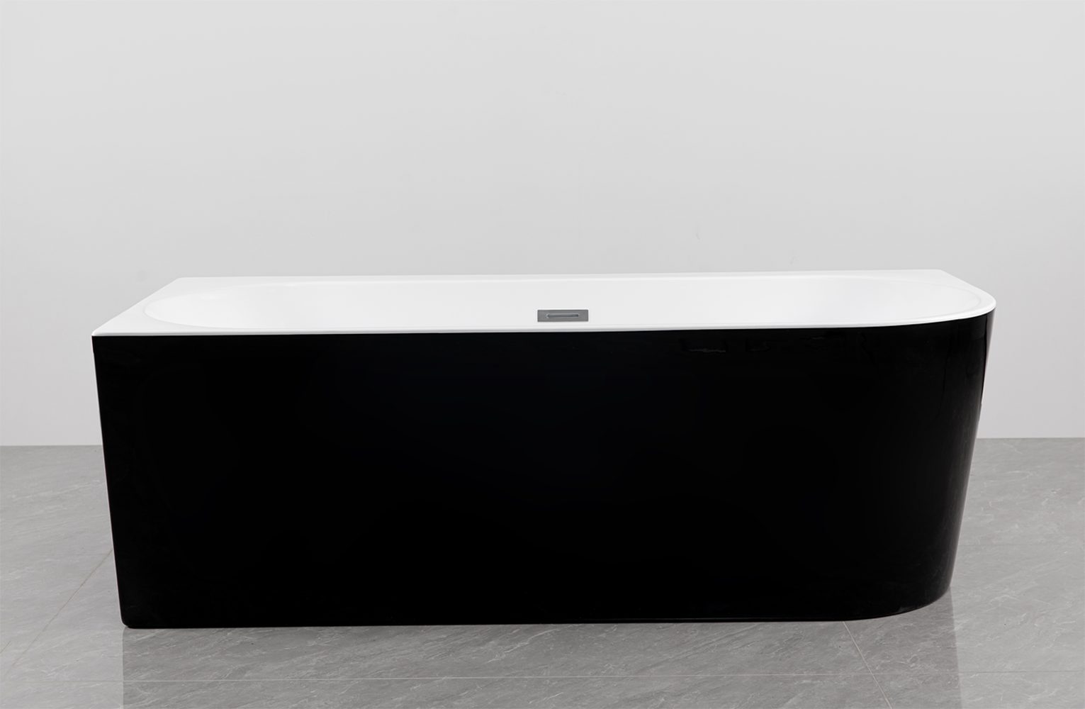 Sanotechnik Badewanne Jamaica, 170x75x58cm schwarz glänzend, Acryl Badewanne rechts