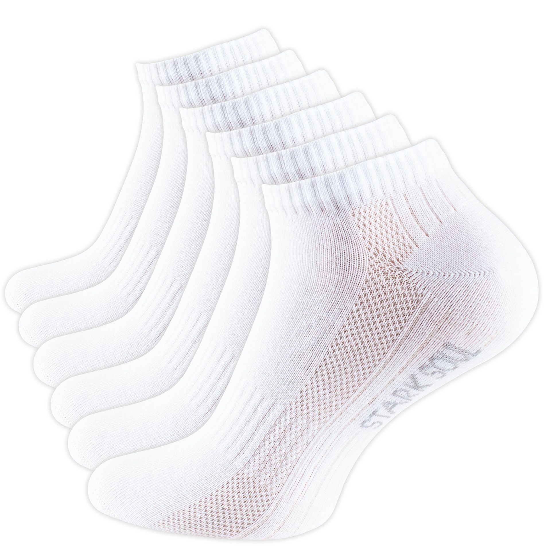 Stark Soul® Sneakersocken Sneaker gekämmte Baumwolle, Premium Damen Mesh Paar & Qualität, für Socken Unisex Weiß Herren 6