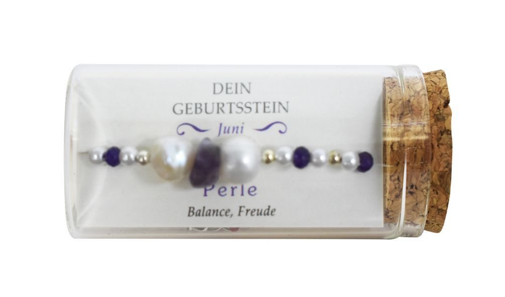 Jojo Armband "Juni" Geburtsstein Armband im Gläschen