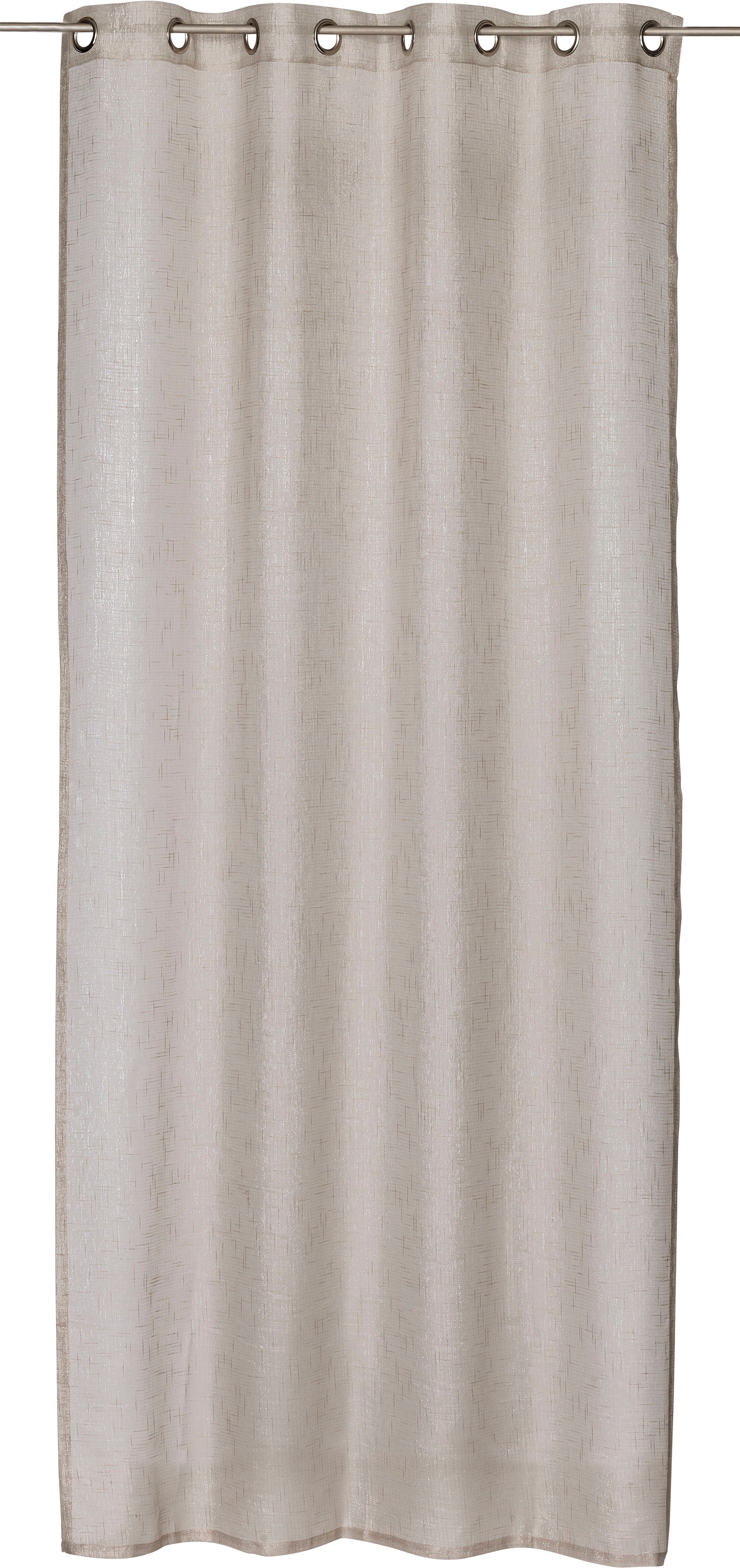 Gardine Mirage 06 St), ELBERSDRUCKE, braun, Voile Ösen (1 halbtransparent