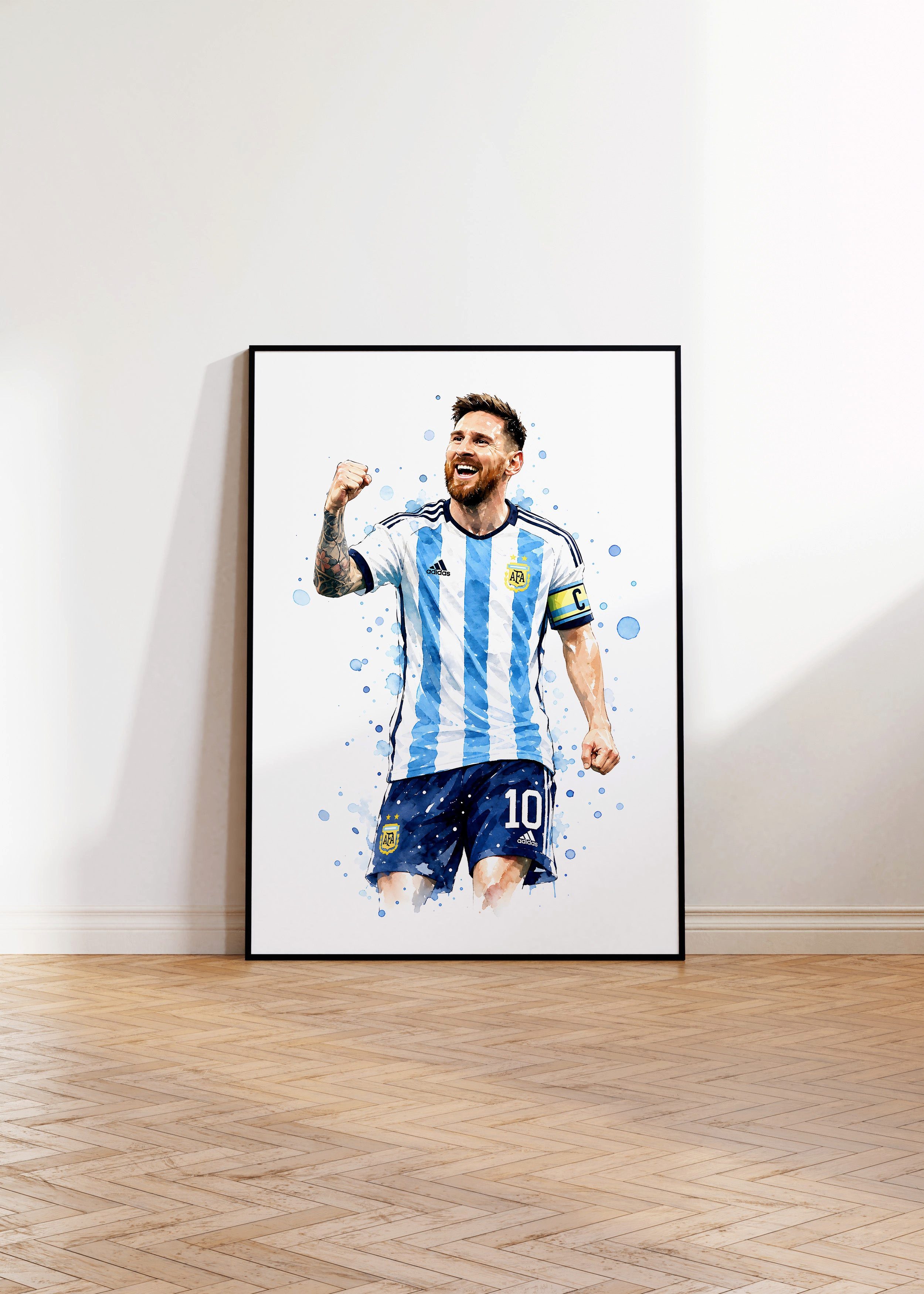 JUSTGOODMOOD Poster Argentinien Fußball Geschenkidee Aquarell Sport Wandbild Deko Print oh, (1 St) – Bild 4 von 5