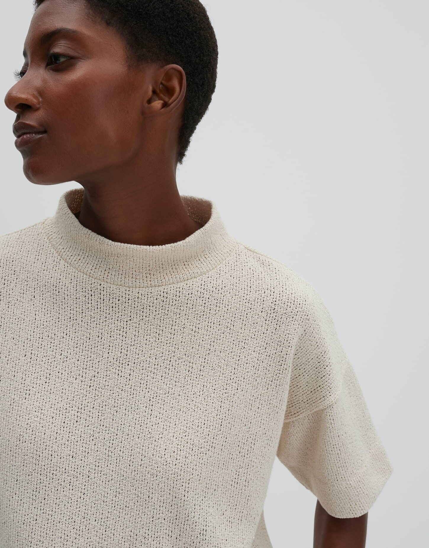 someday Sweatshirt Umelo mit Strickoptik Stehkragen und Halbarm, modern und unkompliziert – Bild 4 von 5