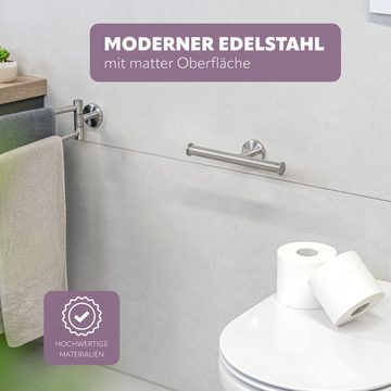 bremermann Toilettenpapierhalter Bad-Serie PIAZZA – Doppelrollenhalter 2in1, Edelstahl matt