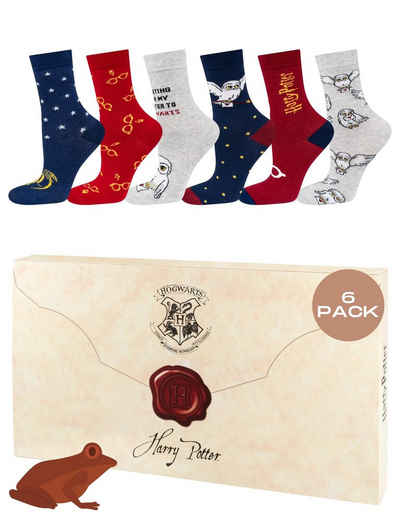 Soxo Socken Wizarding World Harry Potter Socken Herren Damen Geschenke 6 Paar (6 Paar) Harry Potter socken