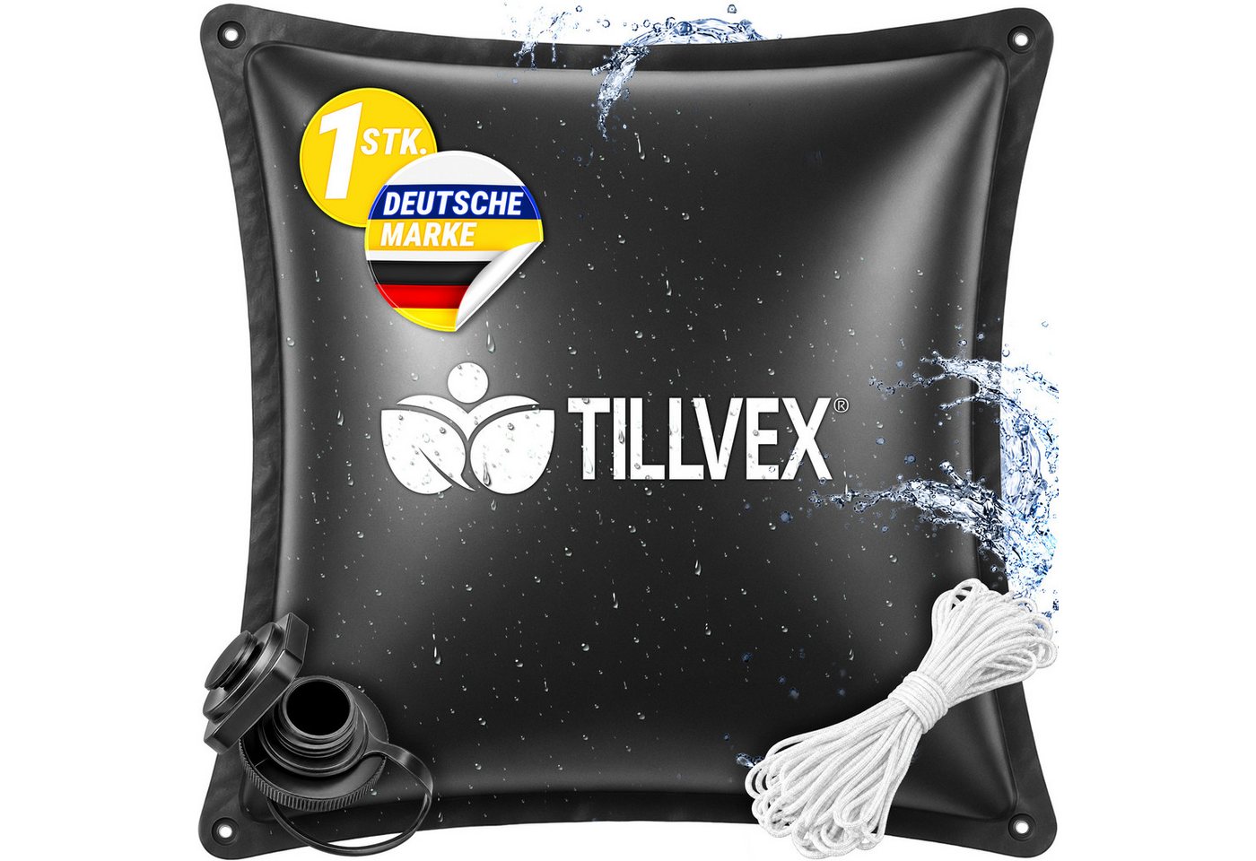tillvex Pool tillvex® Poolkissen Winter XXL mit 12m Seil & Reparaturkit (Kissen zur Poolabdeckung frost- & chlorbeständig bis -20°C, 1-tlg., Winterkissen inkl. Schraubventil Überwinterung Pool), Poolkissen Winter XXL mit 12m Seil & Reparaturkit Luftkissen