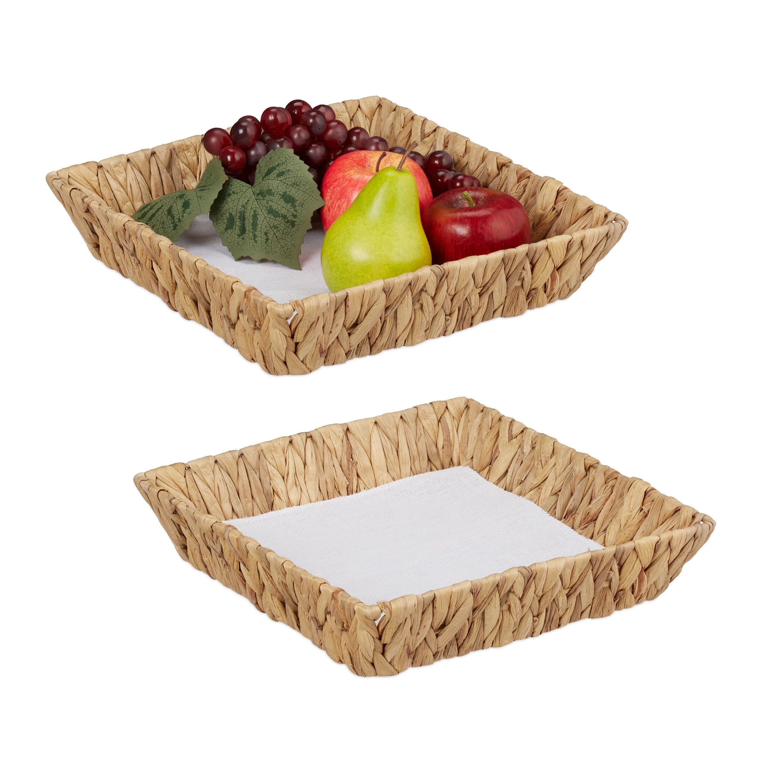 Obstschale 2er Set Obstschalen aus Wasserhyazinthe