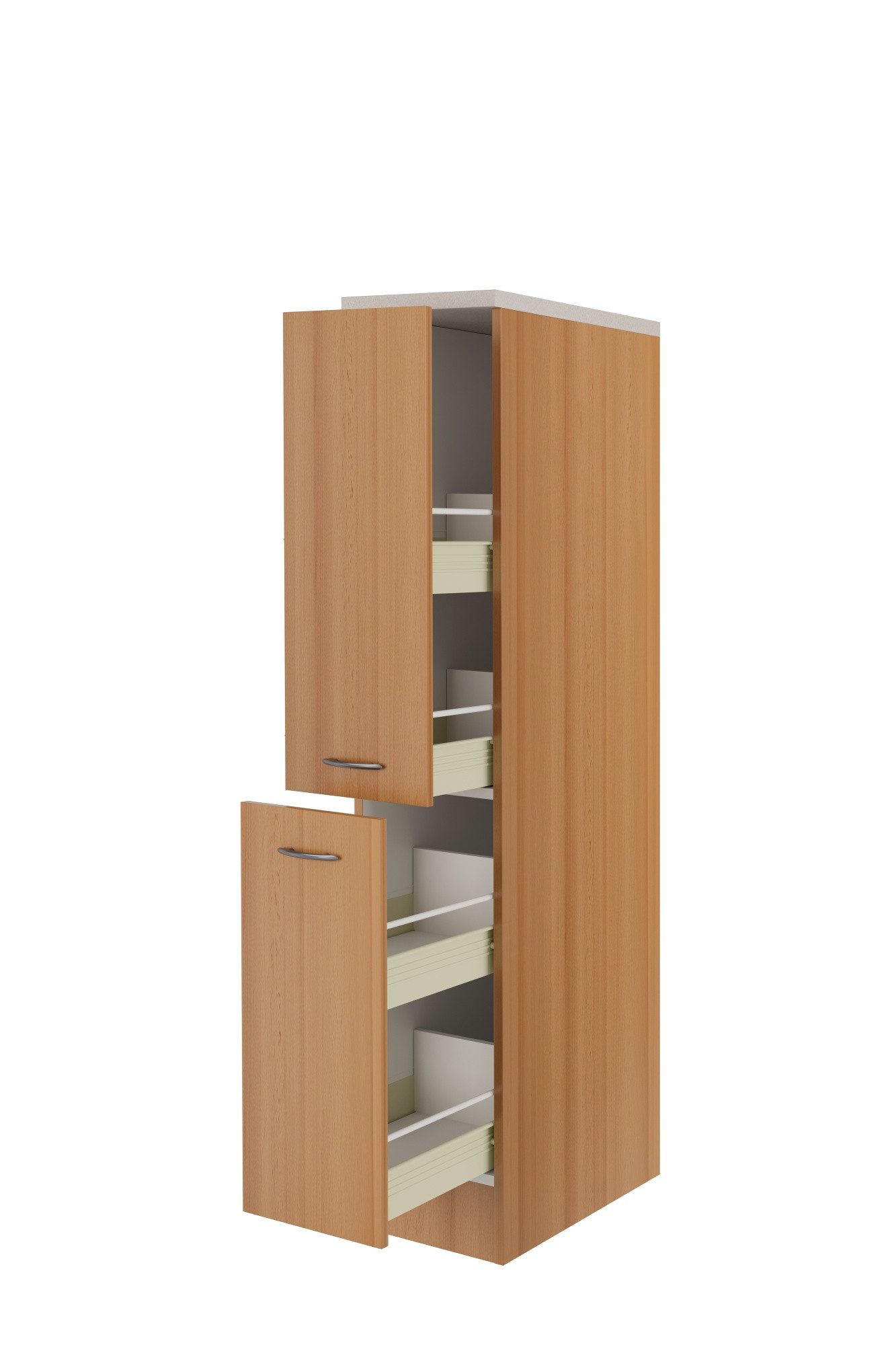 Flex-Well Apothekerschrank Demi Apothekerschrank Küche - 30 cm breit - Buche – Namu