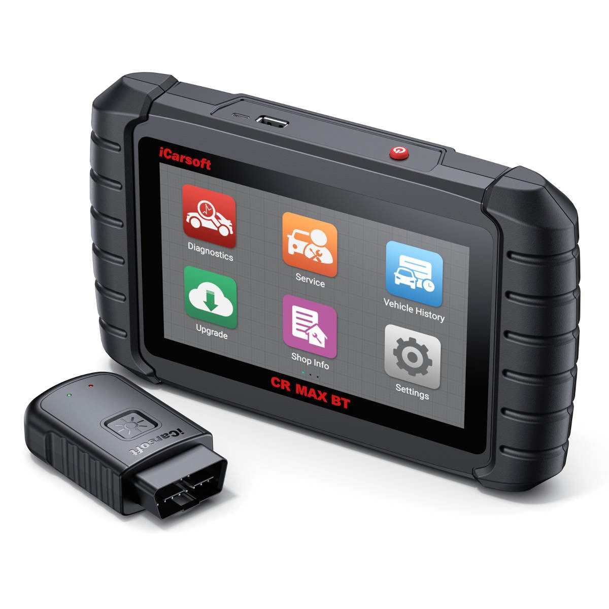iCarsoft OBD2-Diagnosegerät CR MAX BT für 58 führende Fahrzeugmarken, Kabellos, Bluetooth, Diagnose-, Wartungs- und Servicefunktionen