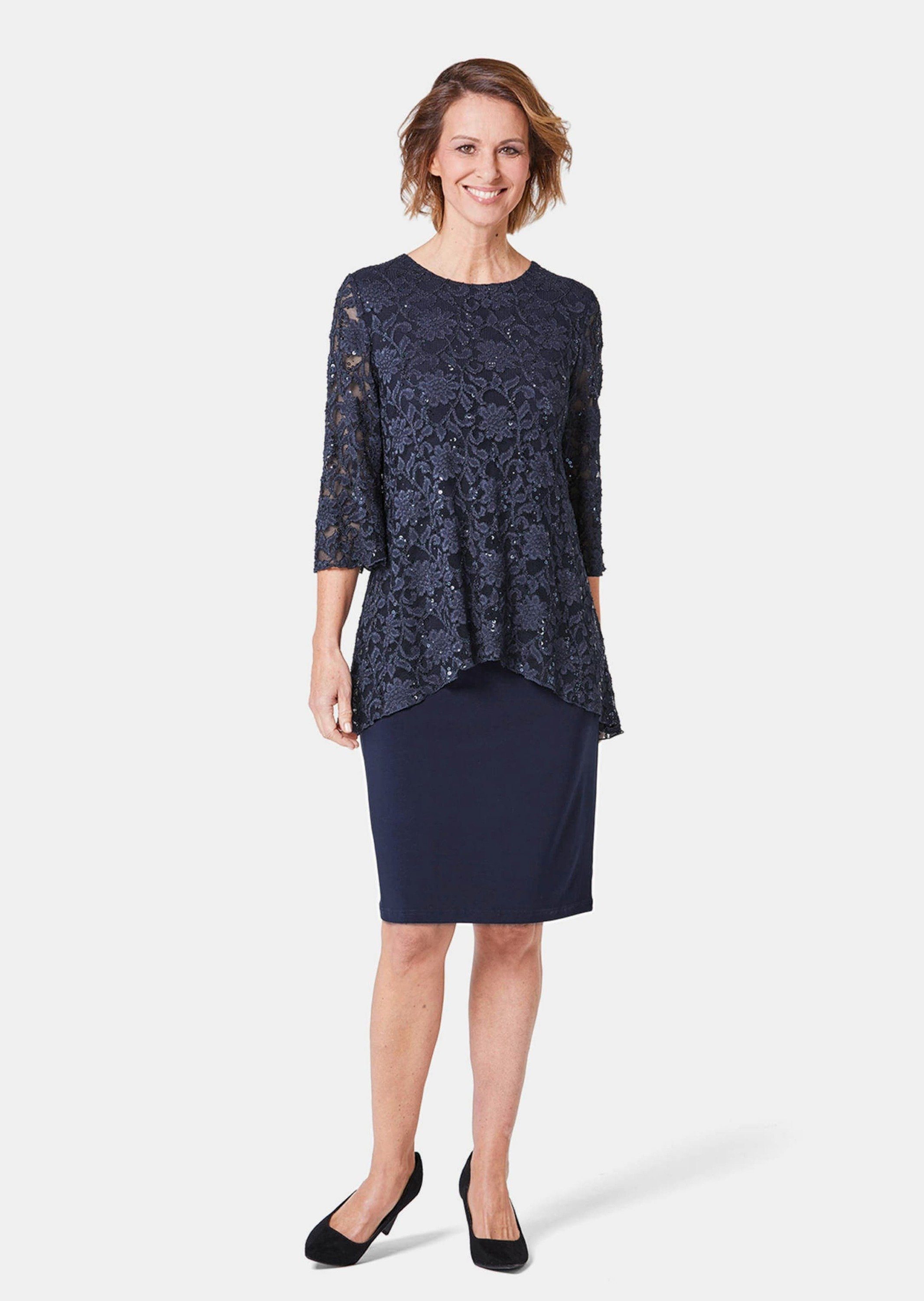 GOLDNER Abendkleid Kleid mit feinem Spitzenüberwurf günstig online kaufen