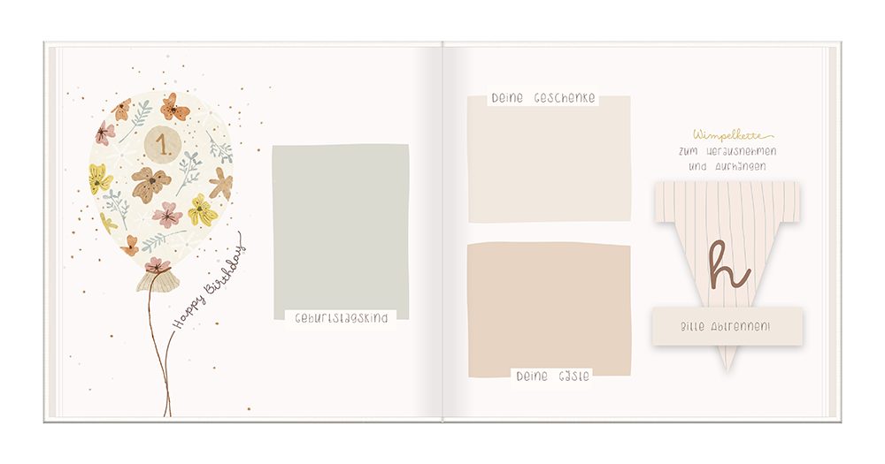 Grafik Werkstatt Fotoalbum Babyalbum mit Stickereien Mein erstes Jahr