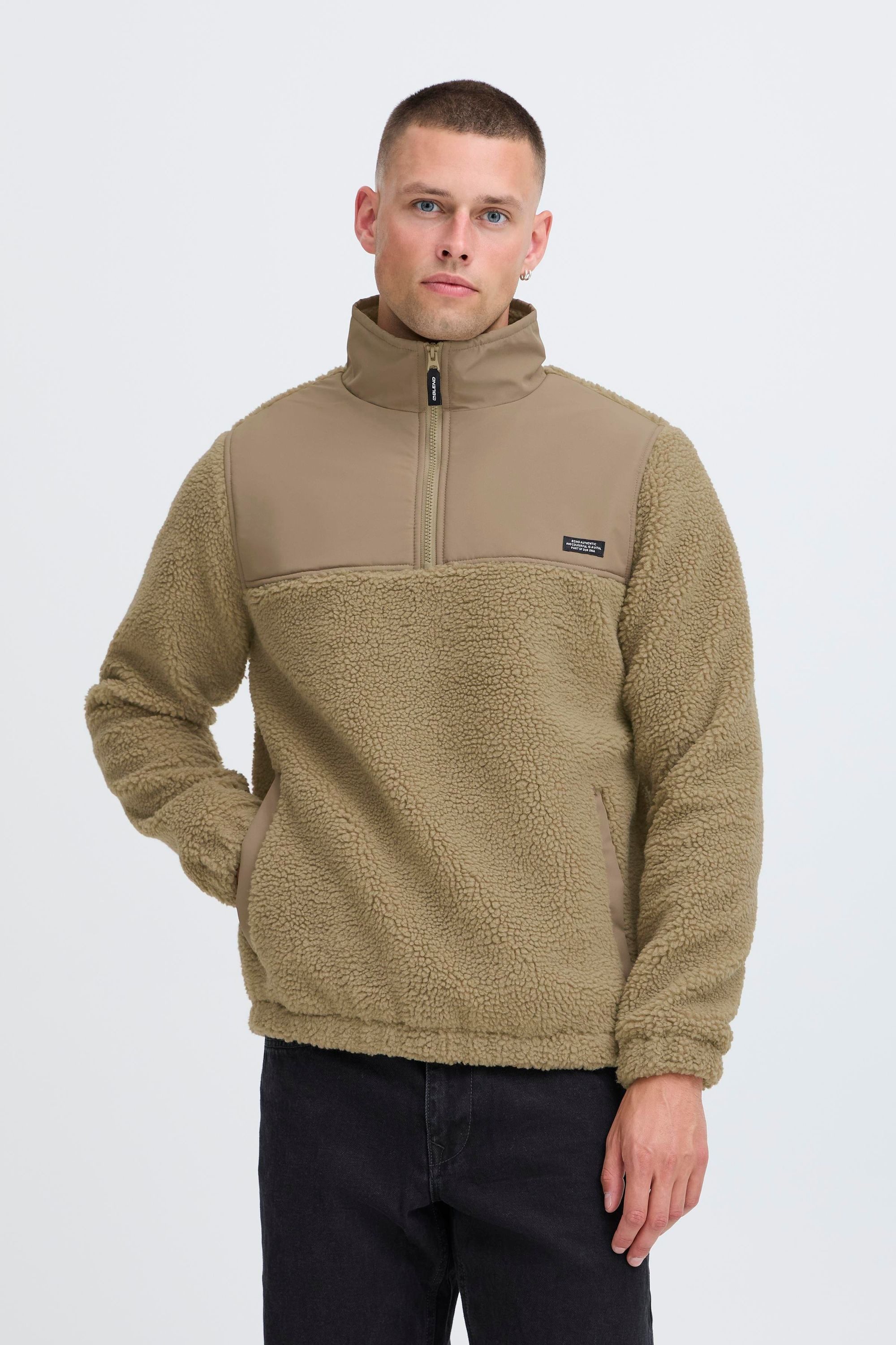 Blend Plüschjacke BHMTortex Lässiger Troyer in Teddy-Optik günstig online kaufen