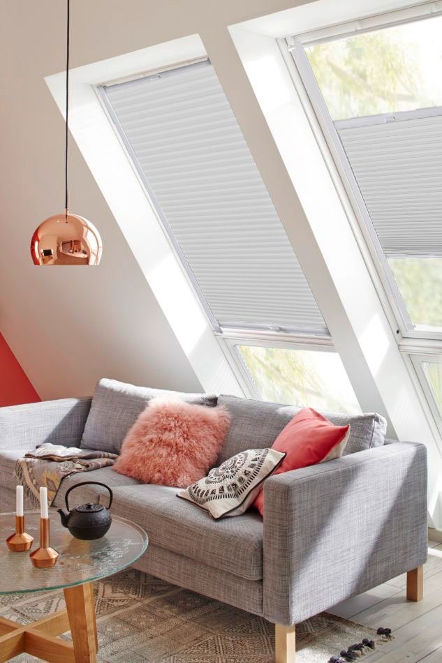 Dachfensterplissee StartUp Style Honeycomb VD, sunlines, abdunkelnd, verspannt, verschraubt, mit Führungsschienen weiß