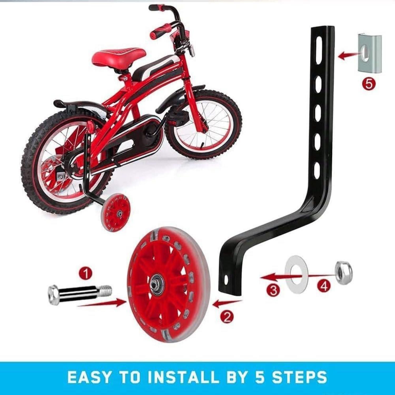 LuxusKollektion Fahrrad-Stützrad Stützräder Kinderfahrrad Erwachsene Universal Rot-1
