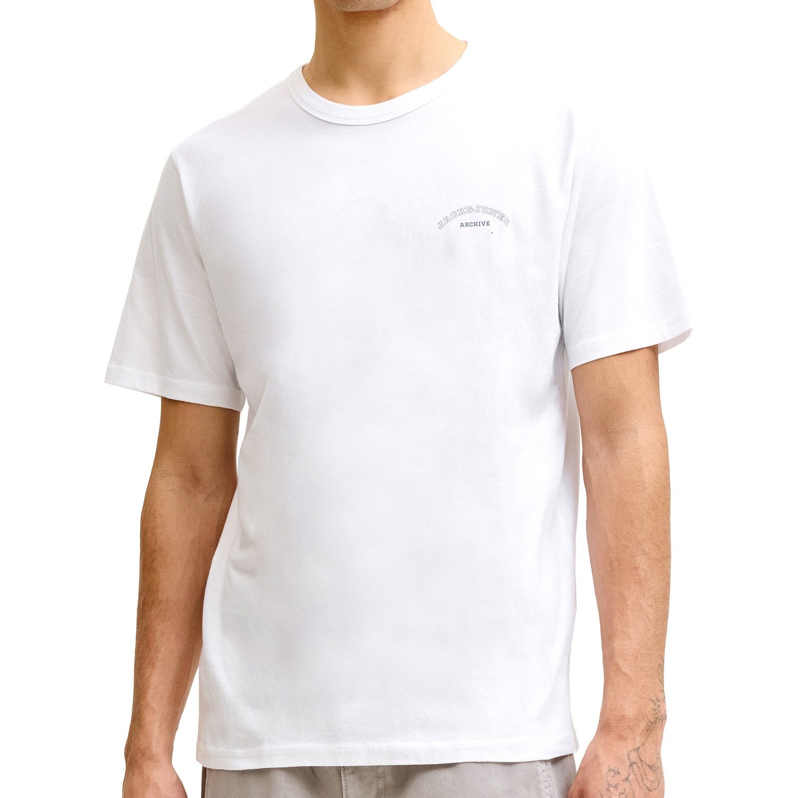 Jack & Jones T-Shirt 3er Pack College Logo Tee SS Crew Neck mit kleinem Markenprint