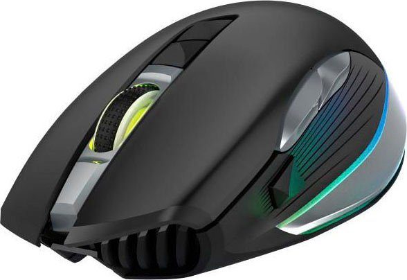 uRage PC Gaming Maus kabellos, ergonomisch, optisch, Rechtshänder, Schwarz Gaming-Maus (Funk)