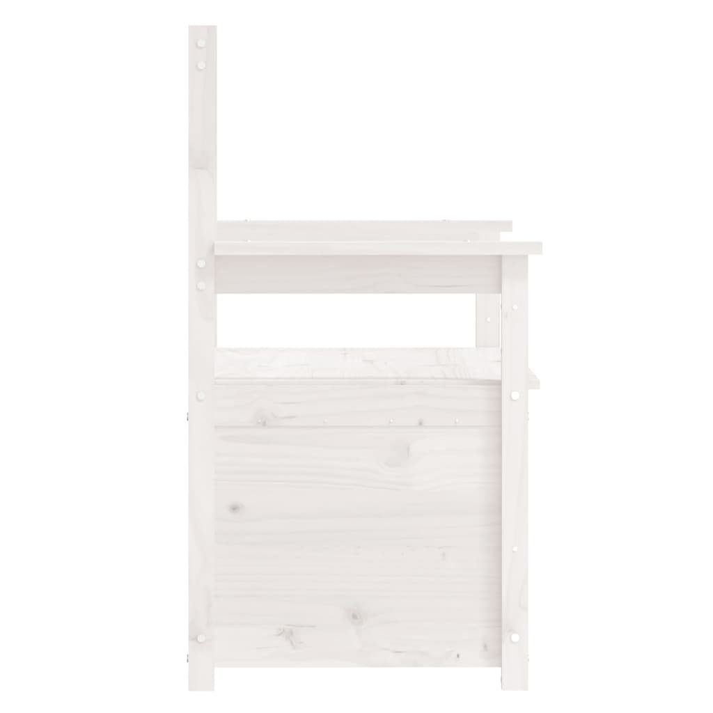 112,5x51,5x96,5 cm Sitzbank vidaXL Kiefer | Sitzbank Massivholz Weiß Weiß Weiß
