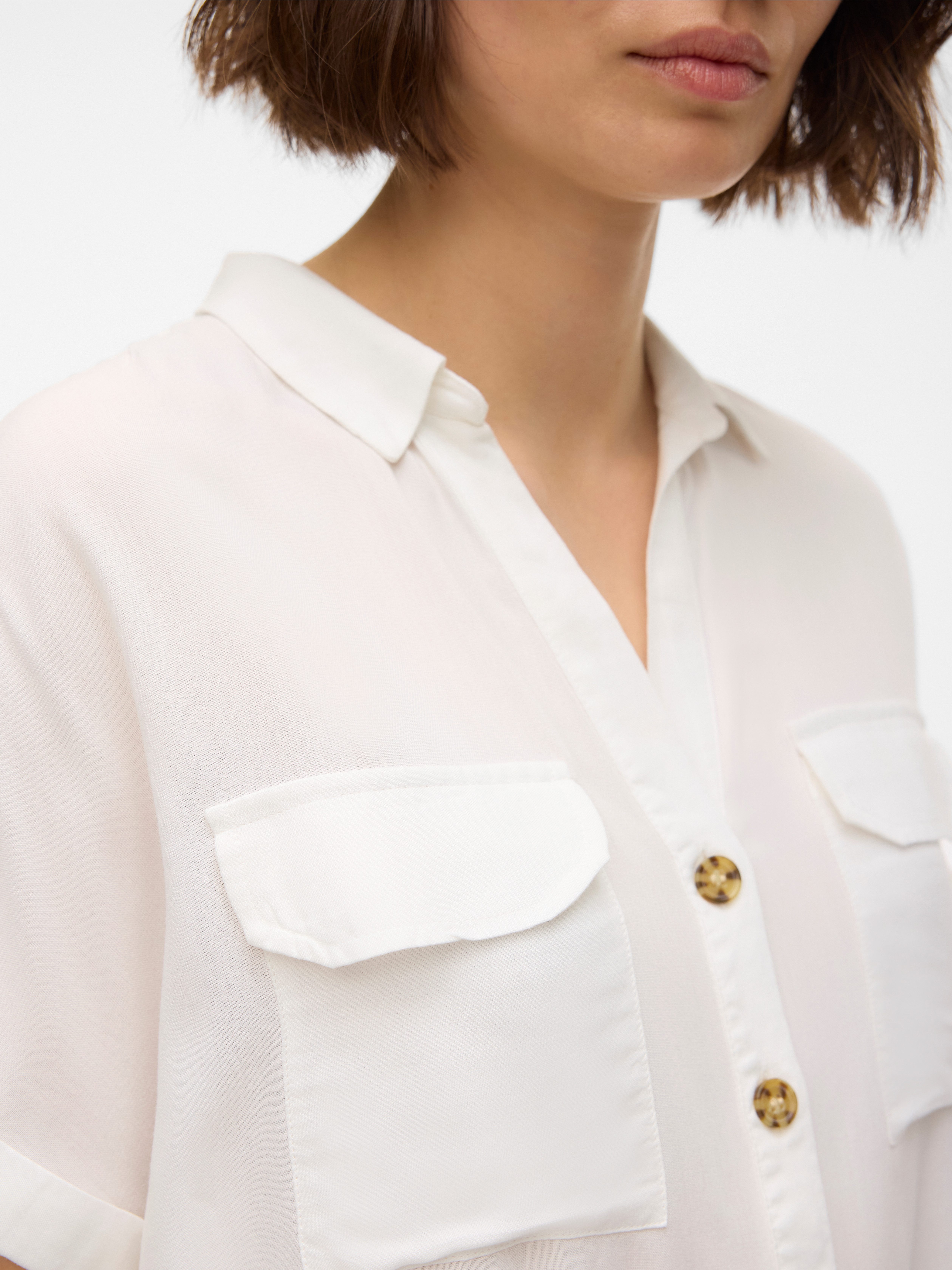 Vero Moda Kurzarmbluse VMBUMPY S/S SHIRT WVN GA NOOS Viskose, regular fit – Bild 4 von 5