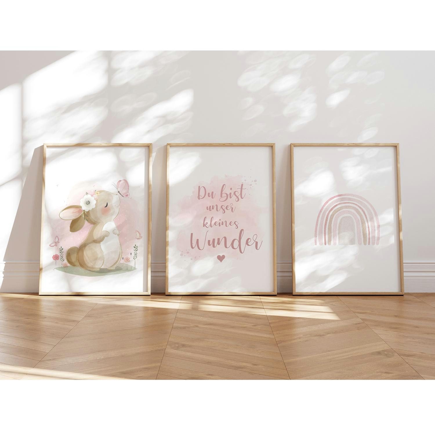 MeinBaby123® Poster Bilder Kinderzimmer, Poster Kinderzimmer Deko, Babyzimmer Deko, Spruch Wandbilder,  Boho,  Tiere