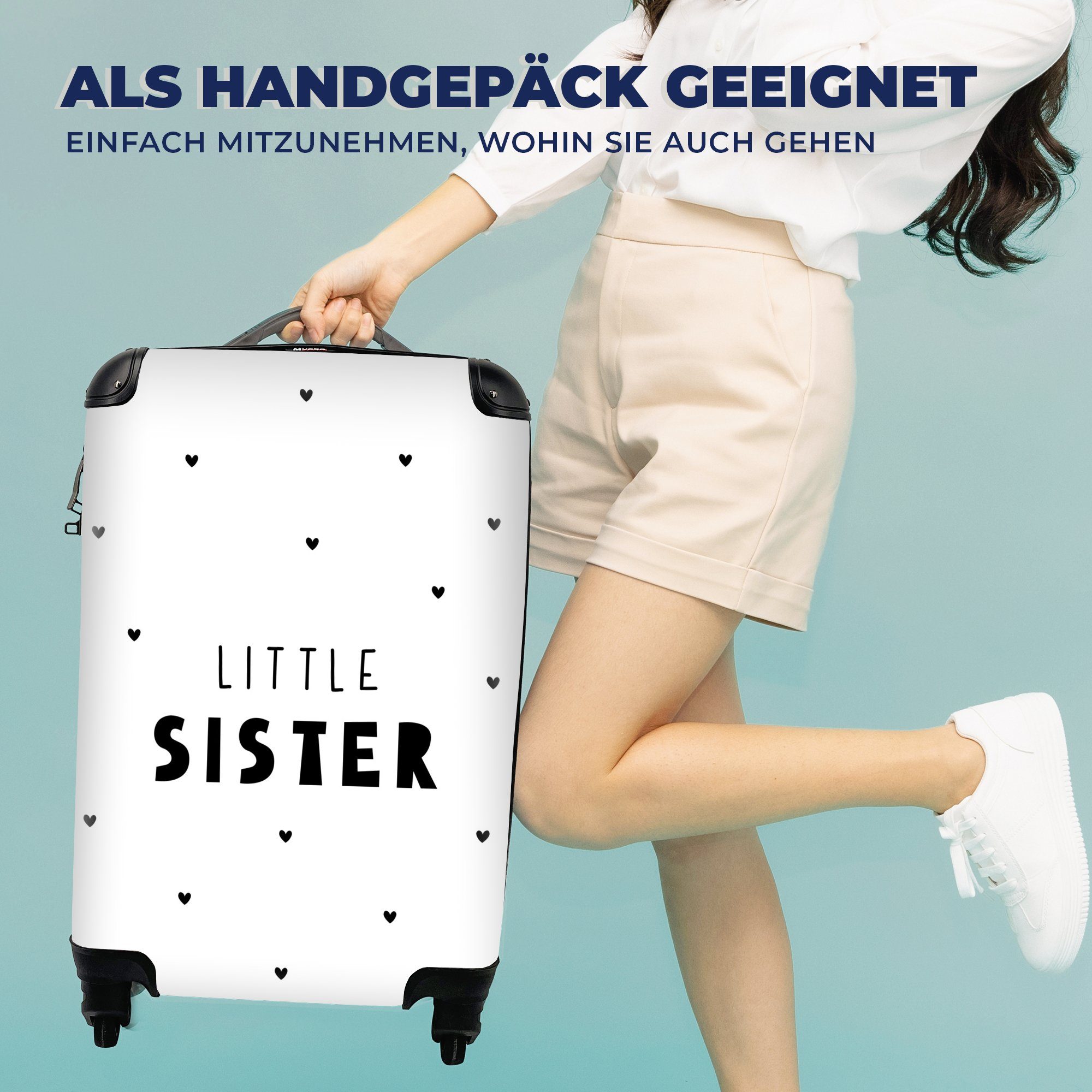 - rollen, für - Kleine Reisekoffer Rollen, Trolley, Ferien, - Sprichwörter MuchoWow Mädchen mit 4 Schwester Reisetasche Handgepäckkoffer Zitate, Handgepäck