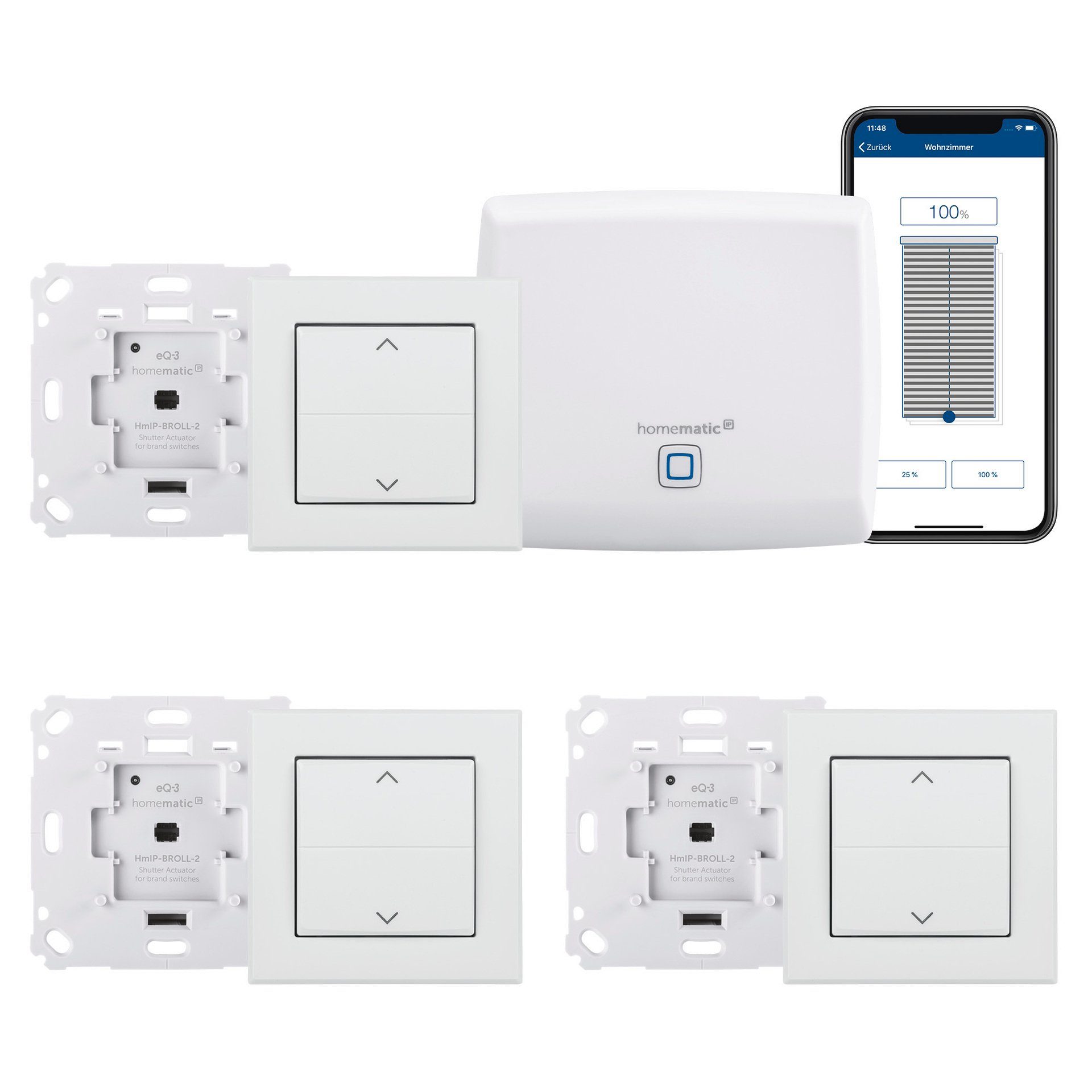 Bundle Starter Set Beschattung + 1x Rollladenaktor + 1x Pfeiltaster Smart-Home-Zubehör