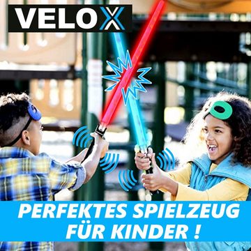 MAVURA Lichtschwert VELOX Laserschwert Set Kinder Lightsaber 2 Farben, - Erweiterbar zum Doppelschwert [2er Set]