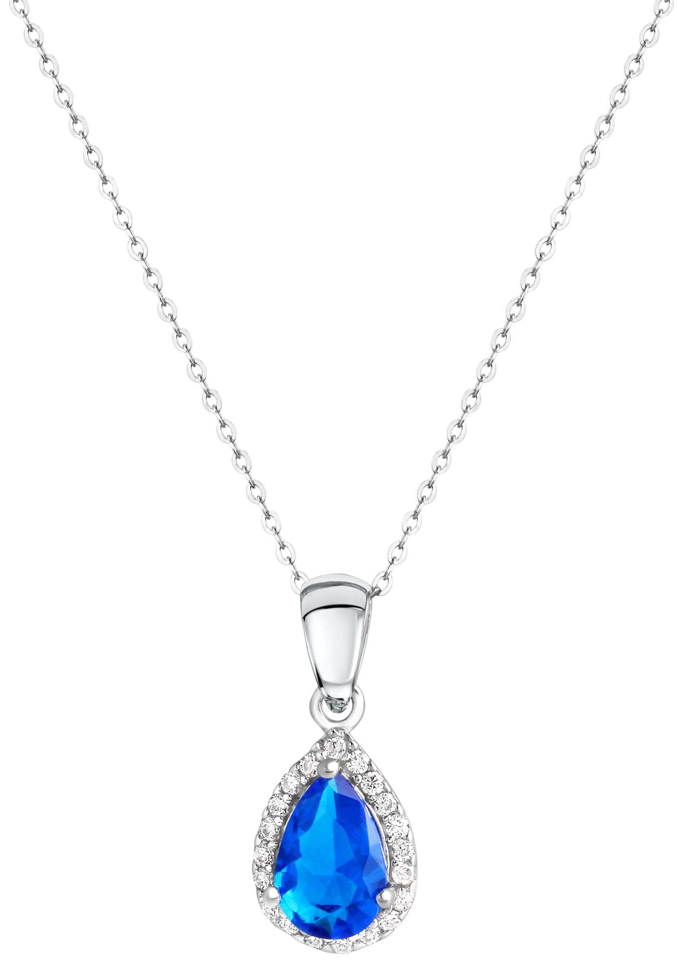 Kette mit Anhänger Schmuck Geschenk Silber 925 Halsschmuck Halskette Ankerkette Tropfen